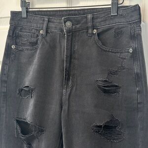 American Eagle Outfitters Ripped Charcoal Jeans stretch size 6 long